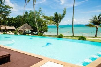 Luxury beachfront swimming pool.