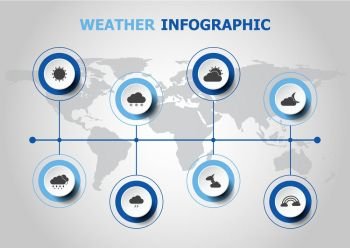 Infographic design with weather icons, stock vector