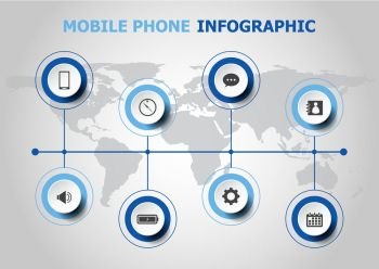 Infographic design with mobile phone icons, stock vector