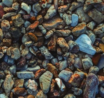 Pebble sea stones on beach