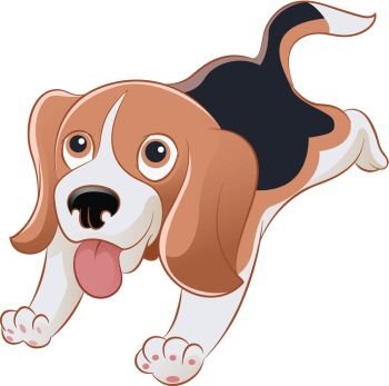 Vector image of an cartoon smiling beagle