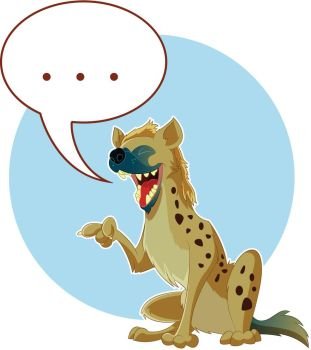 Cartoon Hyena and a word bubble. Vector image of the Cartoon Hyena and a word bubble