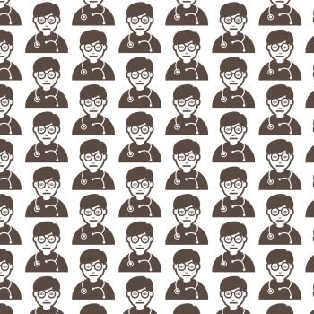 Pattern background Doctor Face emotion Icon