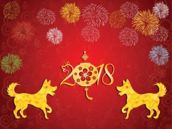 Happy  Chinese New Year  2018 year of the dog