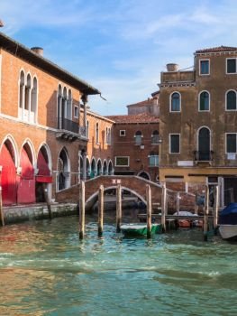 Bridge and Historical Building Facade in Venice, Italy