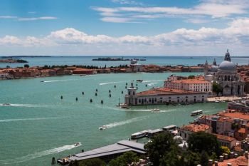 Aerial View of San Giorgio Maggiore Isle in Venice, Italy