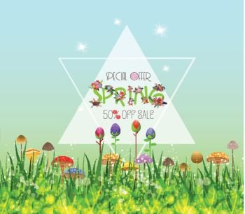 Colorful Spring Graphic Flower Borders