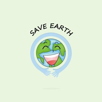 Earth Day April 22 with globe cute character.Earth Day campaign idea concept.Earth Day idea campaign for greeting Card,Poster,Flyer,Cover,Brochure,Abstract background.Vector illustration