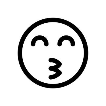 kissing emoji with smiling eyes, icon on isolated background