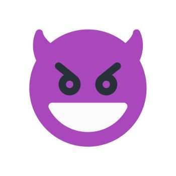 grinning devil emoji, icon on isolated background, 