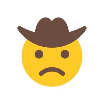 sad cowboy, icon on isolated background, 