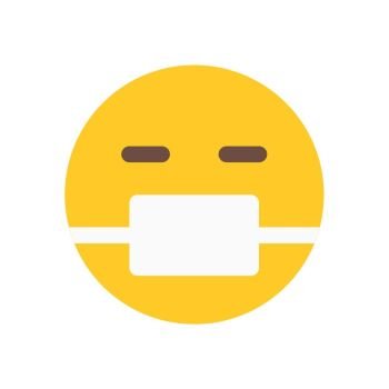 emoji wih medical mask, icon on isolated background, 