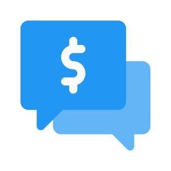 money talk, icon on isolated background