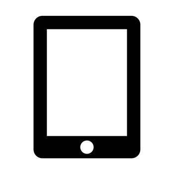 tablet, icon on isolated background