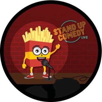 stand up comedy french fries open mic. stand up comedy french fries open mic vector