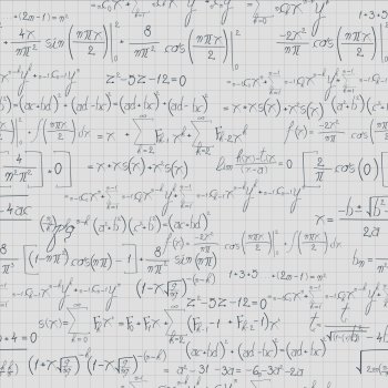 Square mathematical  paper with equation and formula. Seamless pattern design