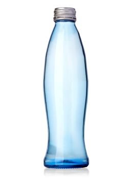 glass water bottle isolated on white with clipping path