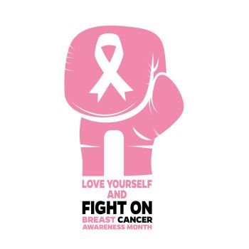Breast cancer awareness month emblems on white background. Design element for logo, label, emblem, sign. Vector illustration. Breast cancer awareness month emblems on white background. Desig