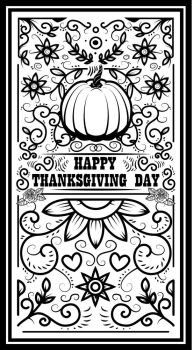 Happy thanksgiving day. Banner template with pumpkin. Design elements for poster, banner, card. Vector illustration
