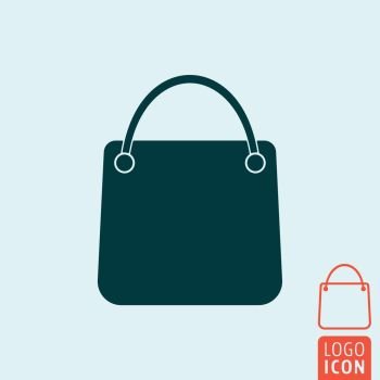 Shopping bag icon. Market shop handbag symbol. Vector illustration.. Shopping bag icon isolated
