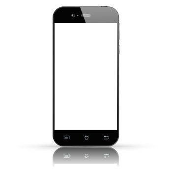 Smartphone. Black Smartpnone isolated. Mobile Phone mockup. Smart Phone Realistic Design. Vector illustration.