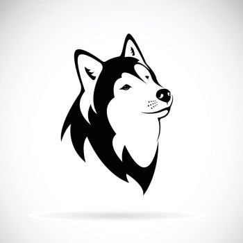 Vector of a dog siberian husky on white background. Dog head. Pet. Animal. Easy editable layered vector illustration.
