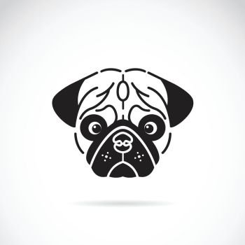 Vector image of pug’s face on white background