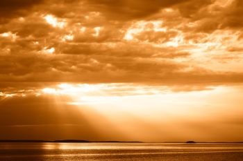 Sunset rays over the ocean landscape background. Sunset rays over the ocean landscape background hd