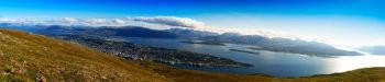 Mega wide panorama of  Tromso city background hd. Mega wide panorama of  Tromso city background