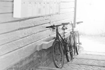 Tromso bicycle yard background. Tromso bicycle yard background hd
