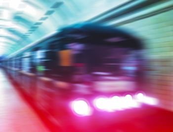 Diagonal metro train in motion abstraction background
