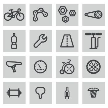 Vector flat bicycle icons set. Vector flat bicycle icons set on white background