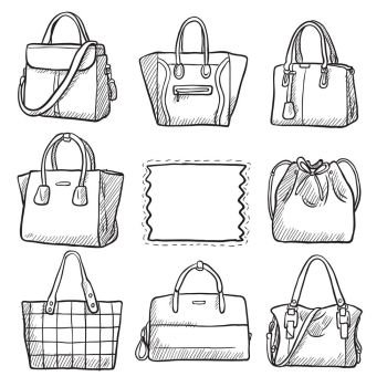 bag purse doodle set