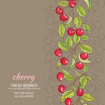 cherry vector background. cherry branches vector pattern on color background