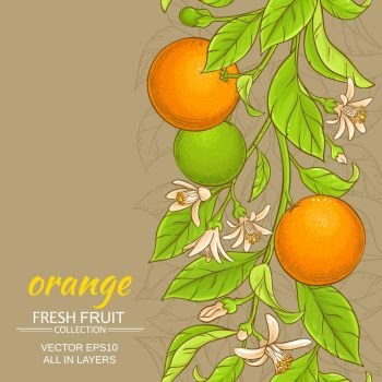 orange vector background. orange brancges vector pattern on color background