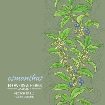 osmanthus vector background. osmanthus branches vector pattern on color background