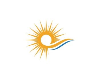 Vector illustration Icon Logo Template Sun over horizon