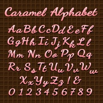 Sweet pink candy lettering font. Sweet pink lettering font. Vector candy sweets cream alphabet letters