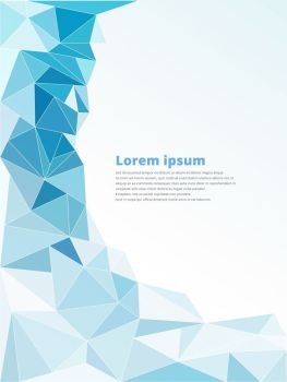 Light blue polygonal mosaic background vector illustration with copy space