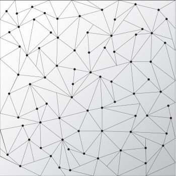 Abstract triangles outlines with dots connect on white background. Technology connection concept. Vector illustration