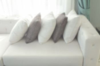 Defocus pillows on sofa in living room