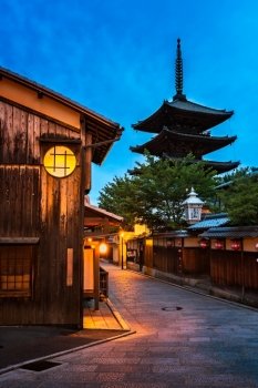 Yasaka Pagoda and Sannen Zaka Street in the Morning, Gion, Kyoto, Japan
