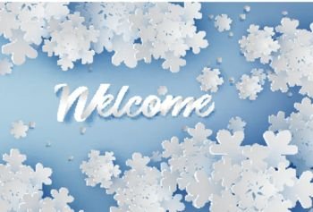 Paper art of Welcome Merry Christmas with Origami Snowfall background,white,blue,vector