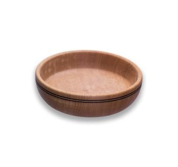 empty brown wooden plate isolated on white background