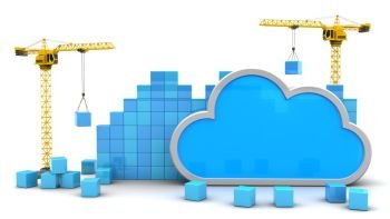 abstract 3d illustration of cloud storage development