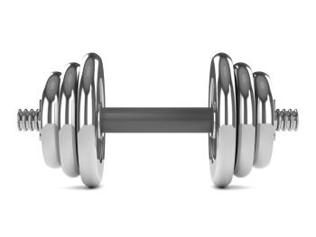 3d render of chrome weights front view