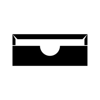 Stationary paper tray it is black icon . Simple style .. Stationary paper tray it is black icon .
