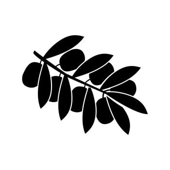 Olive branch it is black icon . Simple style .. Olive branch it is black icon .