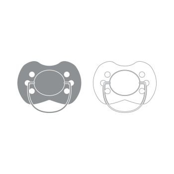 Baby pacifier grey set icon .. Baby pacifiergrey set icon .