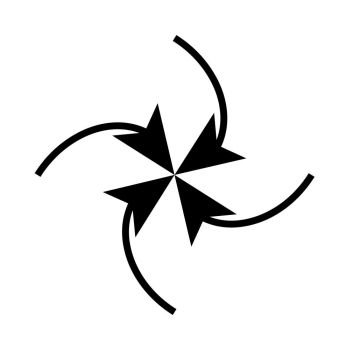 Four arrows in loop in  center black icon .